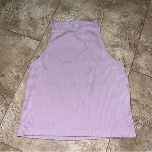 Aeropostale lavender high neck stretchy crop top tank